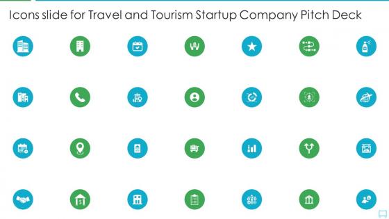 Icons slide for travel and tourism startup company pitch deck ppt infographics
