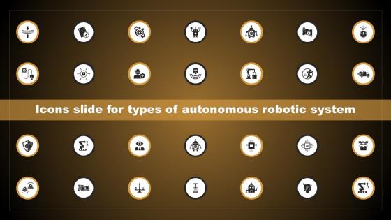 Icons Slide For Types Of Autonomous Robotic System