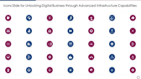 Icons Slide For Unlocking Digital Business Through Advanced Infrastructure Capabilities