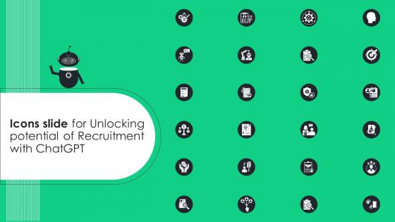 Icons Slide For Unlocking Potential Of Recruitment With ChatGPT SS V