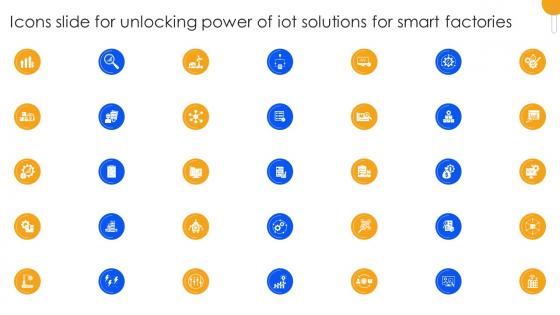 Icons Slide For Unlocking Power Of IoT Solutions For Smart Factories IoT SS