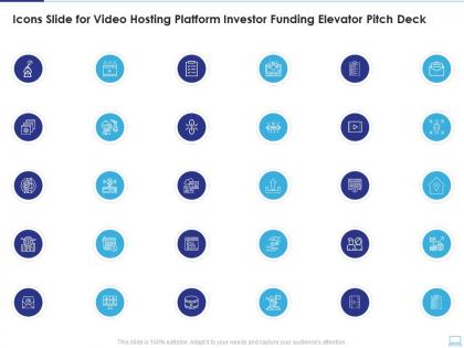 Icons slide for video hosting platform investor funding elevator pitch deck ppt portrait