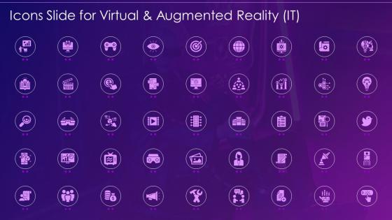 Icons slide for virtual and augmented reality it