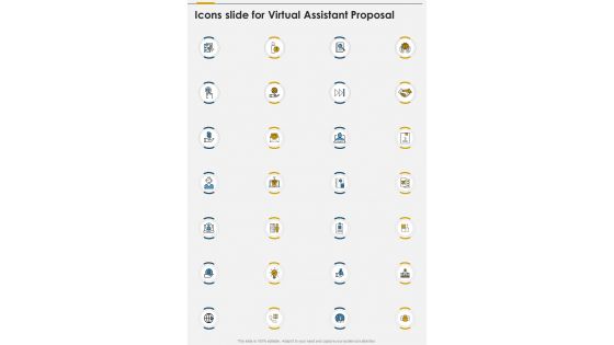 Icons Slide For Virtual Assistant Proposal One Pager Sample Example Document