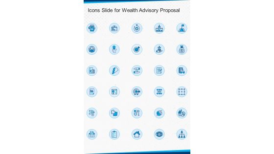 Icons Slide For Wealth Advisory Proposal One Pager Sample Example Document