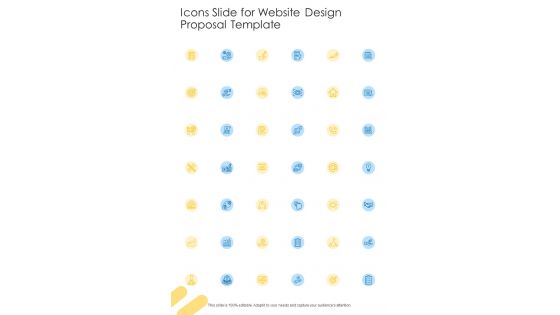 Icons Slide For Website Design Proposal Template One Pager Sample Example Document