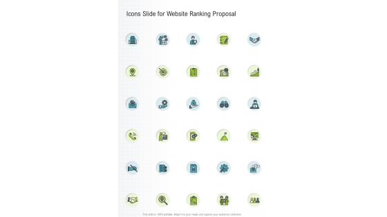 Icons Slide For Website Ranking Proposal One Pager Sample Example Document