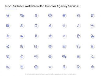 Icons slide for website traffic handler agency services ppt powerpoint presentation vector