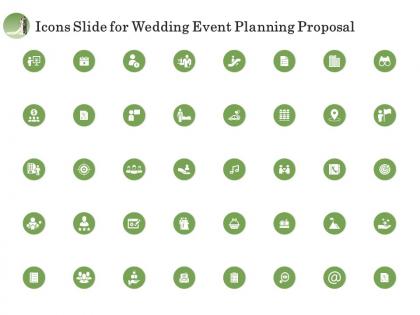 Icons slide for wedding event planning proposal ppt model