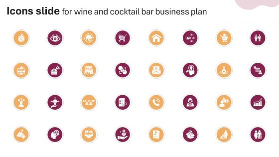 Icons Slide For Wine And Cocktail Bar Business Plan BP SS