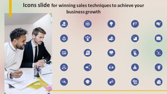 Icons Slide For Winning Sales Techniques To Achieve Your Business Growth MKT SS V