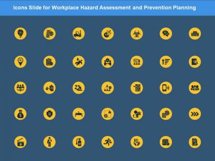 Icons slide for workplace hazard assessment and prevention planning ppt powerpoint presentation ideas slides