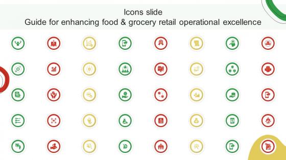 Icons Slide Guide For Enhancing Food And Grocery Retail Operational Excellence