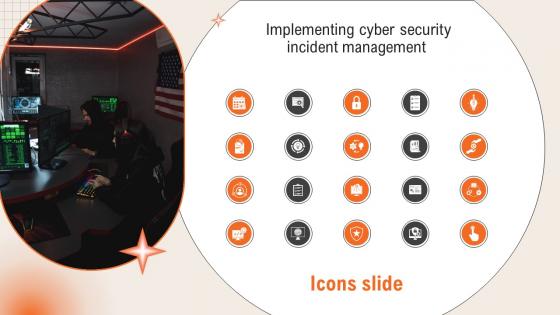 Icons Slide Implementing Cyber Security Incident Management