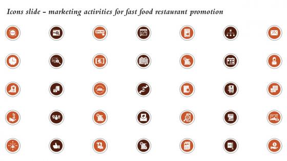 Icons Slide Marketing Activities For Fast Food Restaurant Promotion Ppt Professional