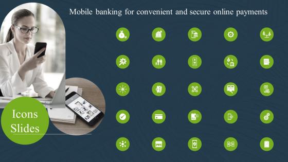 Icons Slide Mobile Banking For Convenient And Secure Online Payments Fin SS