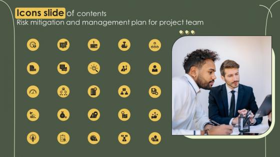 Icons Slide Of Contents Risk Mitigation And Management Plan For Project Team