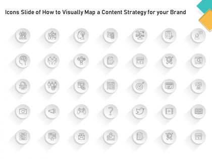 Icons slide of how to visually map a content strategy for your brand ppt powerpoint portrait