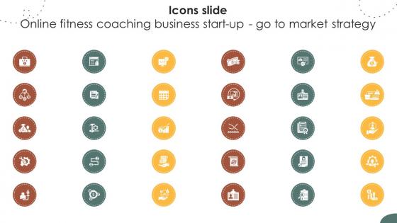 Icons Slide Online Fitness Coaching Business Start Up Go To Market Strategy GTM SS