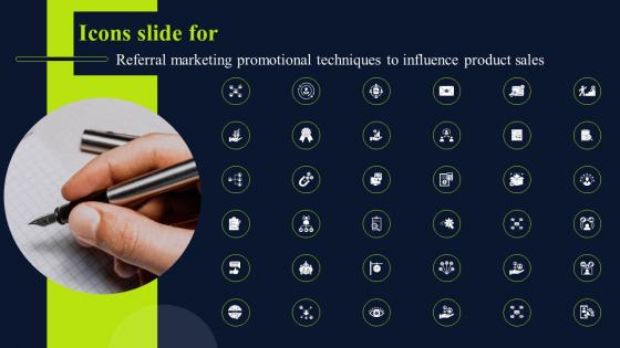Icons Slide Referral Marketing Promotional Techniques Influence Product Sales MKT SS V