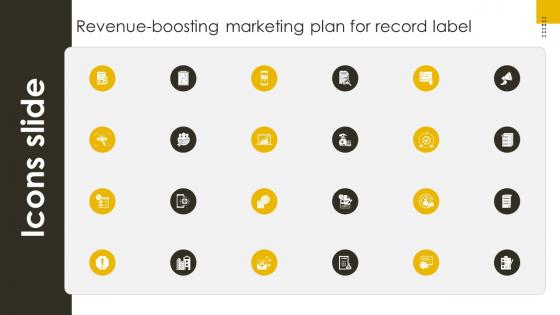 Icons Slide Revenue Boosting Marketing Plan For Record Label Strategy SS V