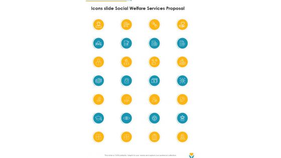 Icons Slide Social Welfare Services Proposal One Pager Sample Example Document
