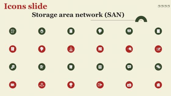 Icons Slide Storage Area Network San Ppt Slides Infographic Template