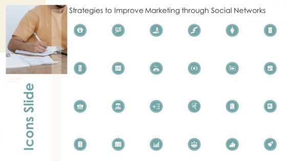 Icons Slide Strategies To Improve Marketing Through Social Networks