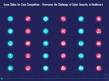 Icons slides for case competition overcome the challenge of cyber security in healthcare