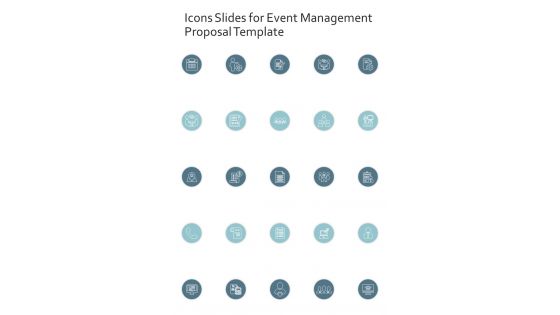 Icons Slides For Event Management Proposal Template One Pager Sample Example Document