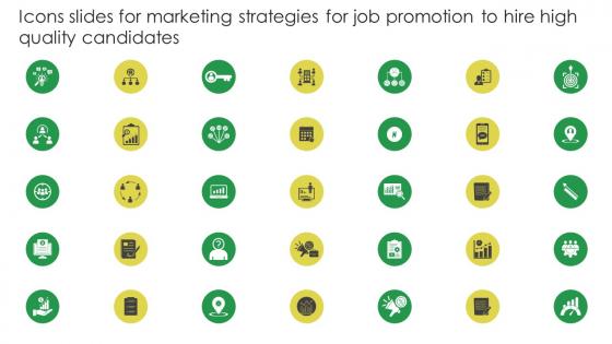 Icons Slides For Marketing Strategies For Job Promotion To Hire High Quality Candidates Strategy SS V