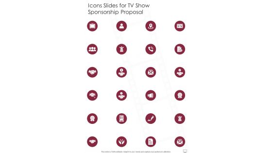 Icons Slides For TV Show Sponsorship Proposal One Pager Sample Example Document
