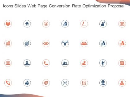 Icons slides web page conversion rate optimization proposal ppt powerpoint presentation portfolio