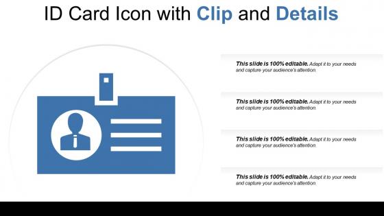Id card icon with clip and details