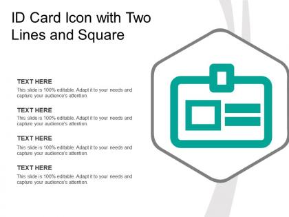 Id card icon with two lines and square