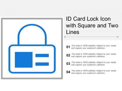 Id card lock icon with square and two lines