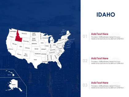 Idaho map powerpoint presentation ppt template