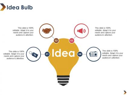 Idea bulb ppt visual aids infographic template