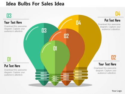 Idea bulbs for sales idea flat powerpoint design