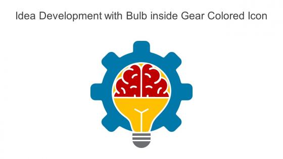 Idea Development With Bulb Inside Gear Colored Icon In Powerpoint Pptx Png And Editable Eps Format