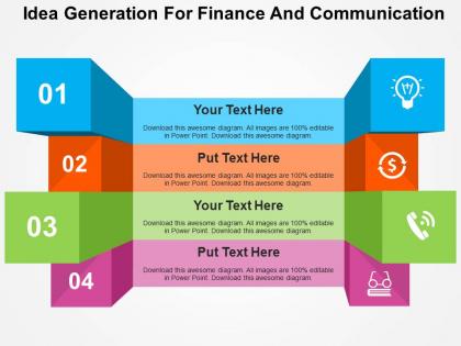 Idea generation for finance and communication flat powerpoint design
