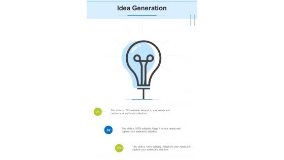 Idea Generation Recruitment Proposal One Pager Sample Example Document
