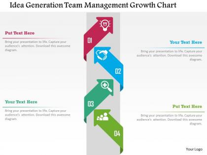 Idea generation team management growth chart flat powerpoint design