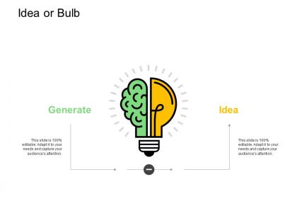 Idea or bulb generate i174 ppt powerpoint presentation visual aids show