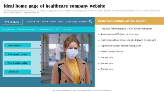 Ideal Home Page Of Healthcare Company Building Brand In Healthcare Strategy SS V