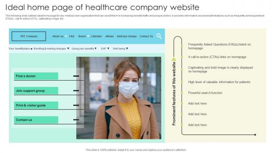 Ideal Home Page Of Healthcare Increasing Patient Volume With Healthcare Strategy SS V