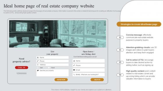 Ideal Home Page Of Real Estate Company Website Real Estate Marketing Plan To Maximize ROI MKT SS V