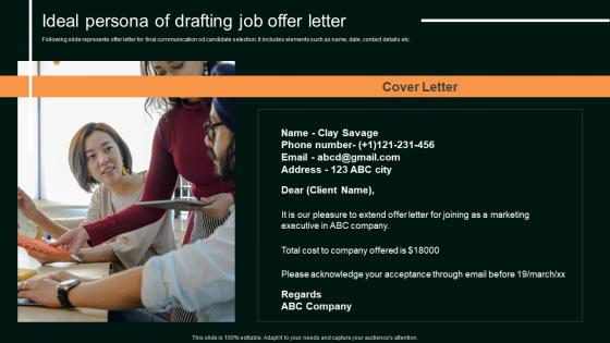 Ideal Persona Of Drafting Job Offer Letter Enhancing Organizational Hiring
