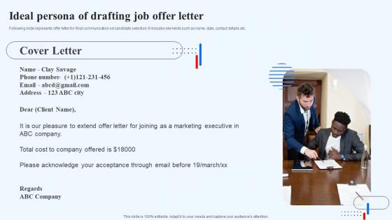 Ideal Persona Of Drafting Job Offer Letter Recruitment Technology