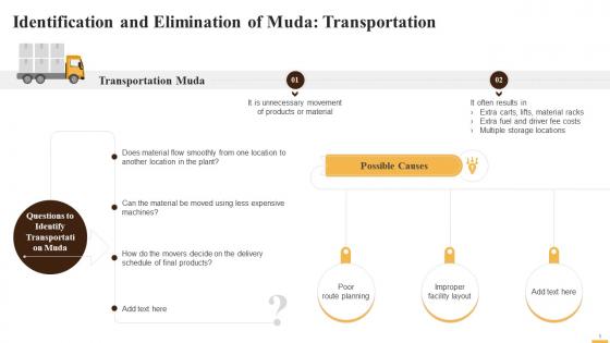Identification And Elimination Of Transportation Muda Training Ppt